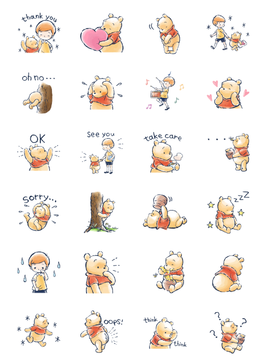 ขายสติกเกอร์ไลน์ หมีพูห์กับคริสโตเฟอร์ โรบิน