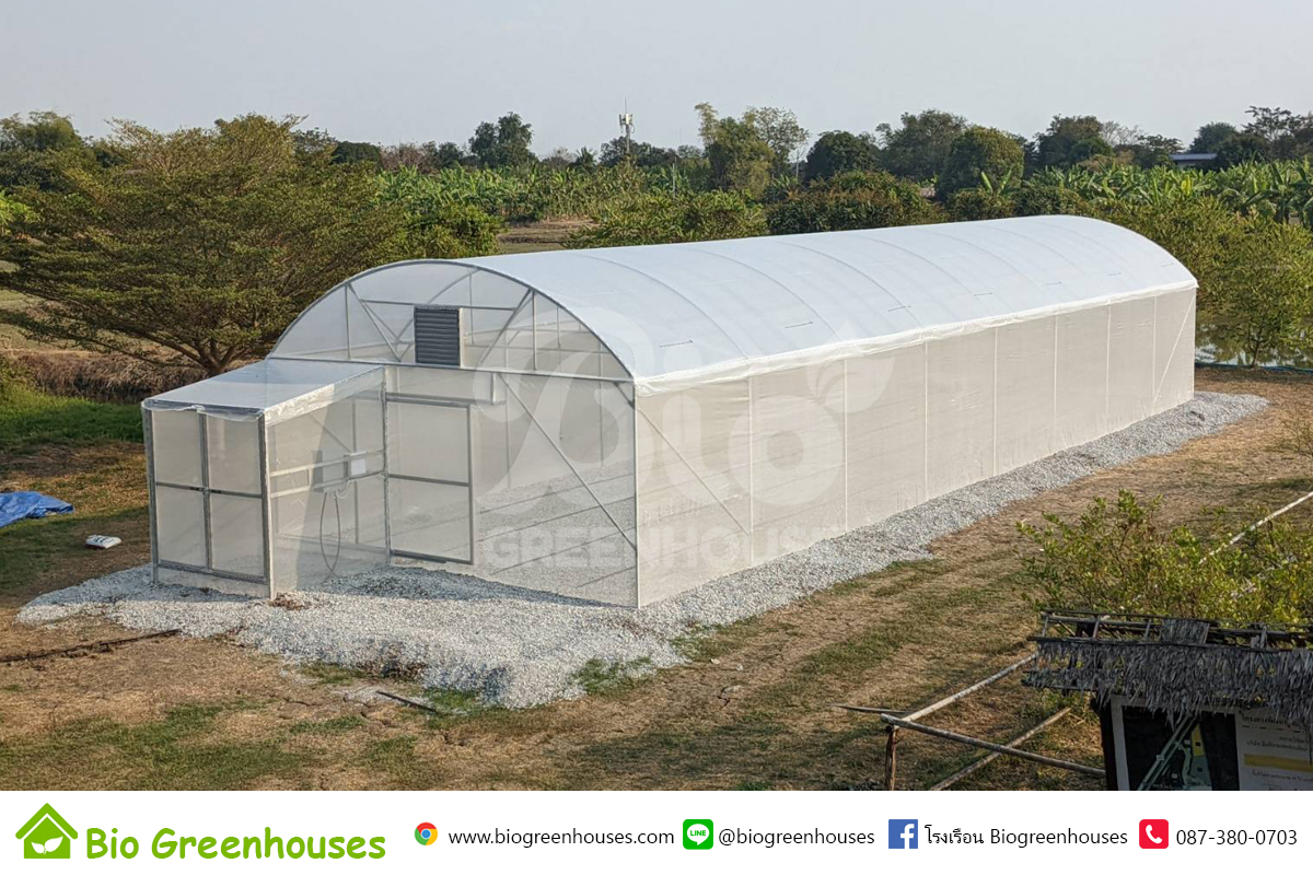 โรงเรือนจั่วโค้ง ขนาด 6x20 ม. พร้อมระบบ จ.อยุธยา