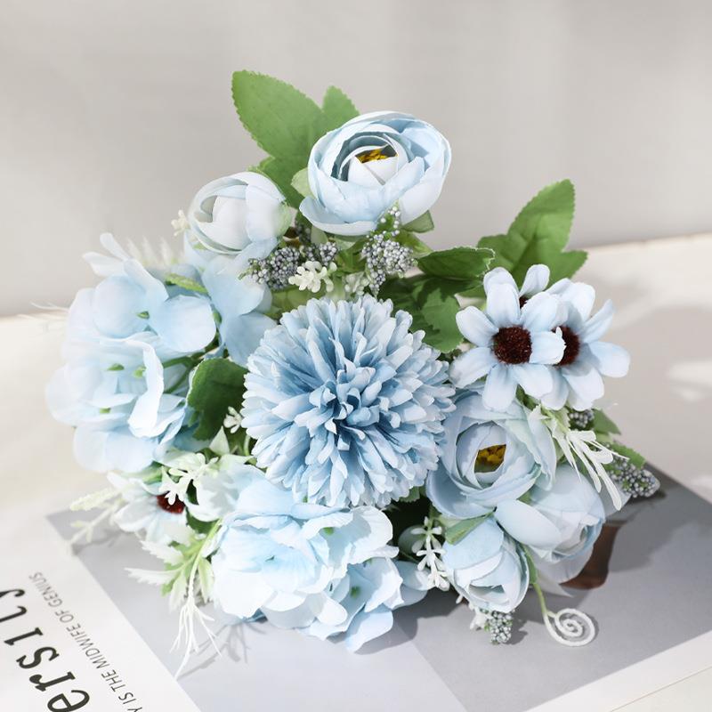 ช่อดอกไม้ แดนดิไลออน กุหลาบ ไฮเดรนเยีย เก๊กฮวย ดอกไม้ประดิษฐ์ ดอกไม้ปลอม ตกแต่ง ST503E812