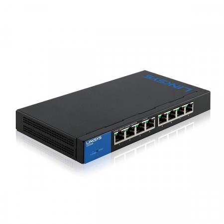 Linksys LGS308 Switch 8-Port Gigabit Smart Management, Spanning Tree / Link Aggregation / VLAN Support, Metal Enclosure