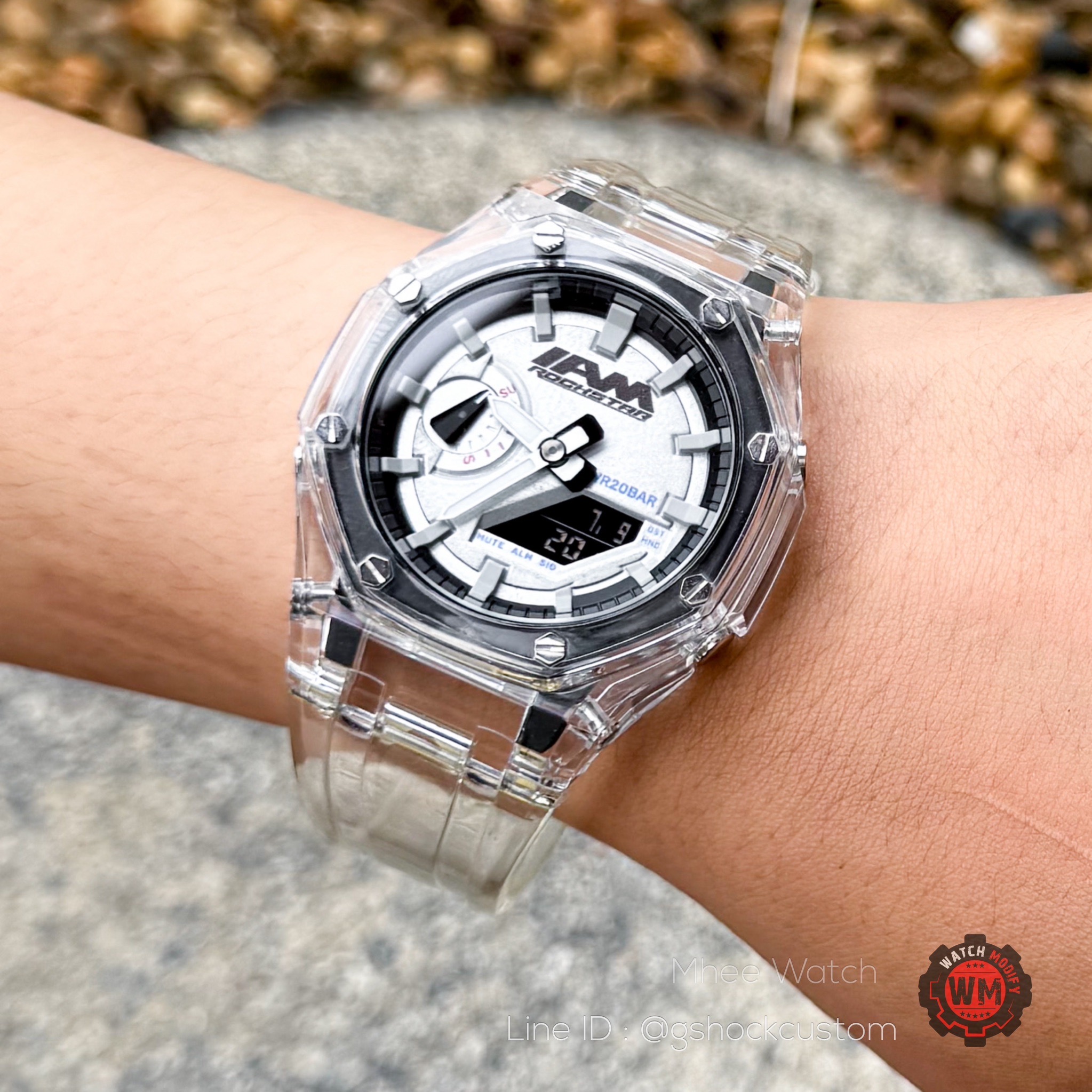 Casioak Rockstar Silver Jelly Transparent Strap