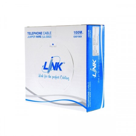 Link UL-0002 Jumper Wire, White -Red (24 AWG) 2C Cable 100M.*/Roll