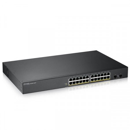 Zyxel GS1900-24HPv2 24 Ports 10/100/1000BASE-T ( 12 PoE) , + 2 Ports SFP 100/1000BASE-X Smart Managed PoE Switch with GbE Uplink (170 Watt)