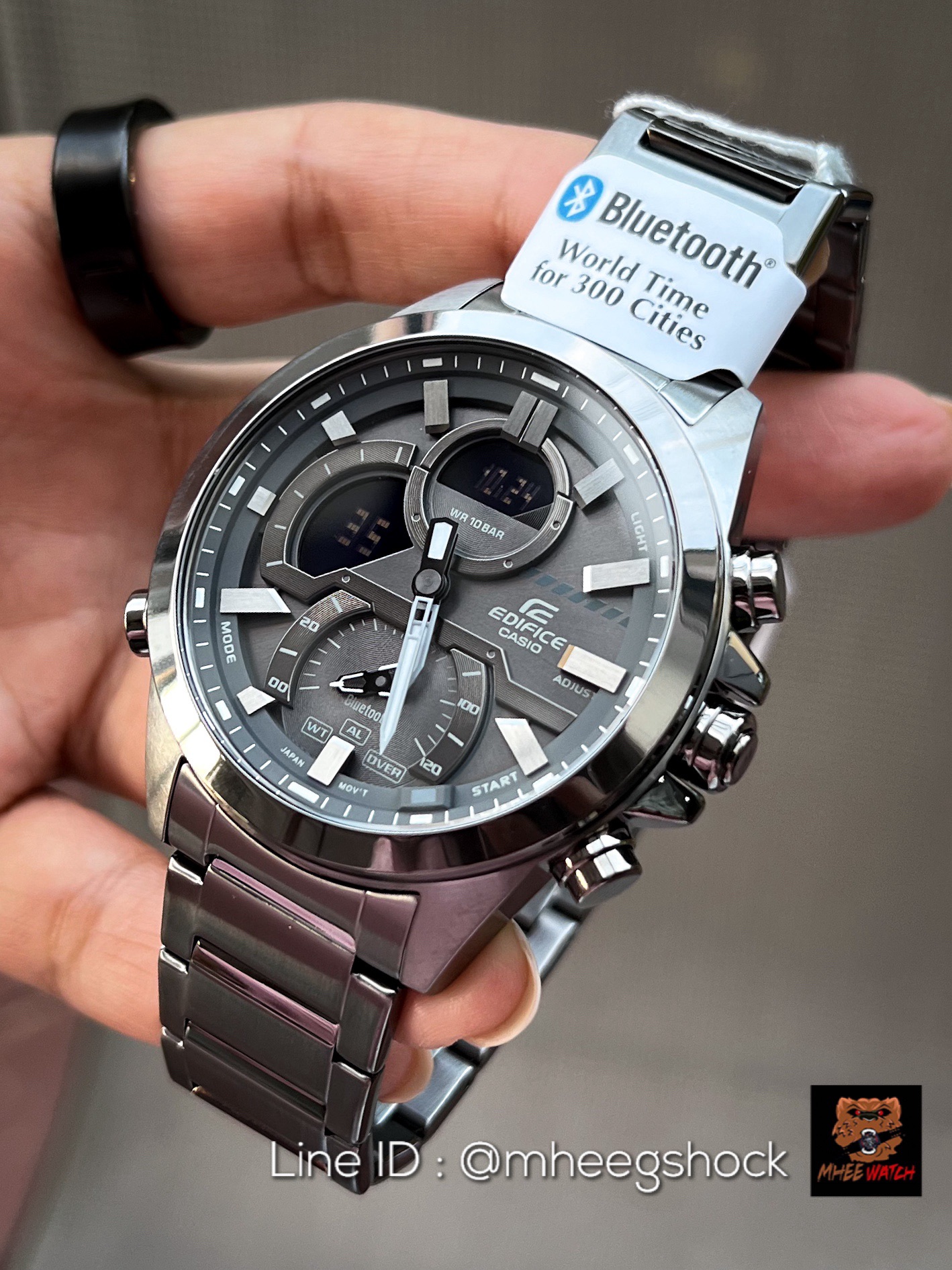 Edifice Bluetooth Gun Metal Stainless Steel ประกันศูนย์