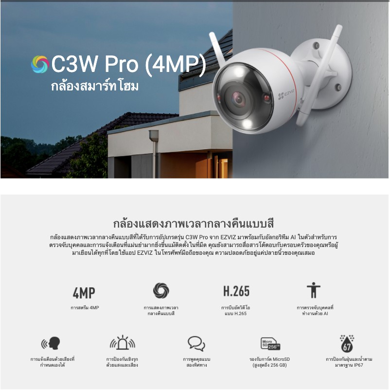 WIFI IP Camera 4ล้าน รุ่น C3W Pro