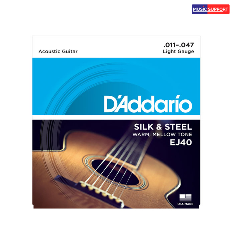 สายกีตาร์คลาสสิค D'Addario EJ40 11-47 Silver‐plated Wound (สายพันชุบเงิน)