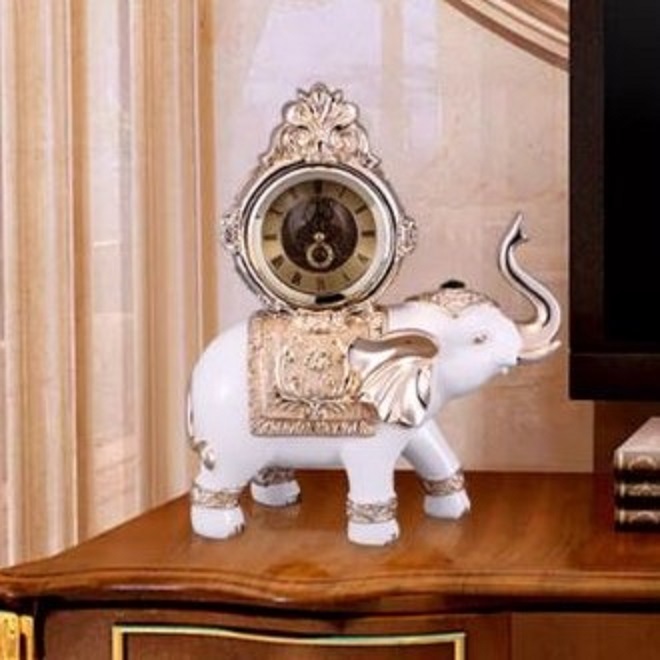 CT215C049 INTERY นาฬิกาช้าง นาฬิกาตั้งโต๊ะ ของขวัญขึ้นบ้านใหม่ แต่งโรงแรม ช้าง Clock