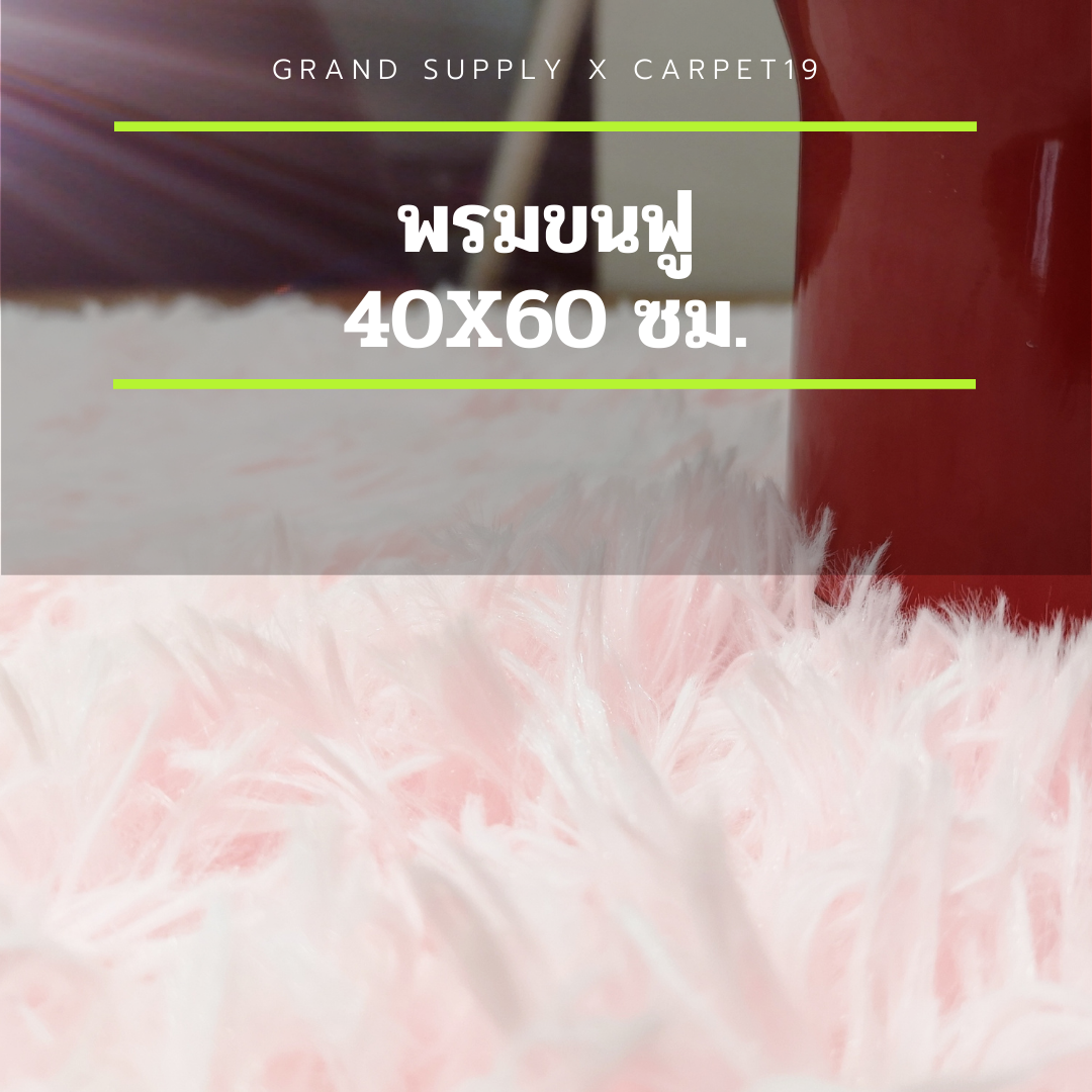 พรมขนฟู พรมแต่งบ้าน พรมปูพื้น พรมรองนั่ง ขนาดกว้าง 40 ซม. ยาว 60 ซม.