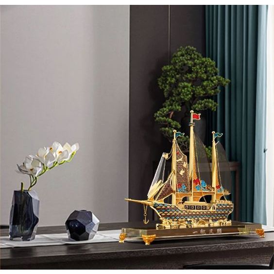 CT193B131 HAOYUN โมเดลเรือใบ เรือใบ ของขวัญขึ้นบ้านใหม่ โมเดลพร้อมกล่องของขวัญ