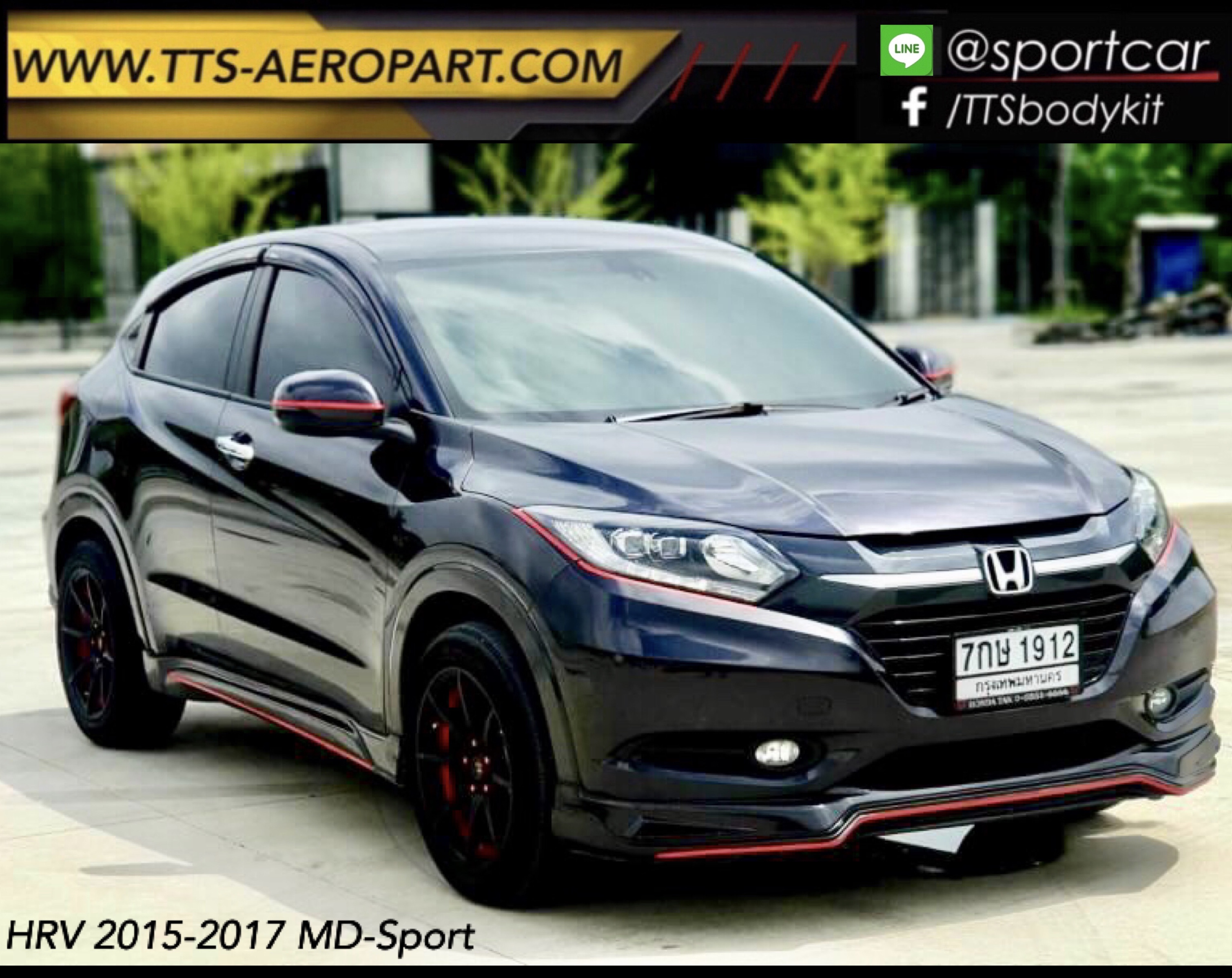 ชุดแต่ง Honda HRV 2015 2016 2017 2018 MD Sport ท่อคู่, hrvแต่งสวยๆ, สเกิร์ตรอบคัน hrv แท้ byแต่งรถTTS