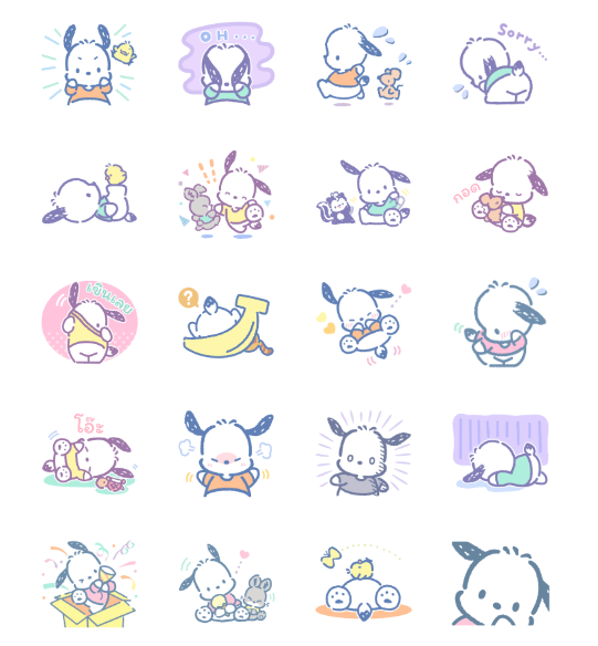 ขายสติกเกอร์ไลน์ Pochacco สติกเกอร์น่ารักใช้งานง่าย