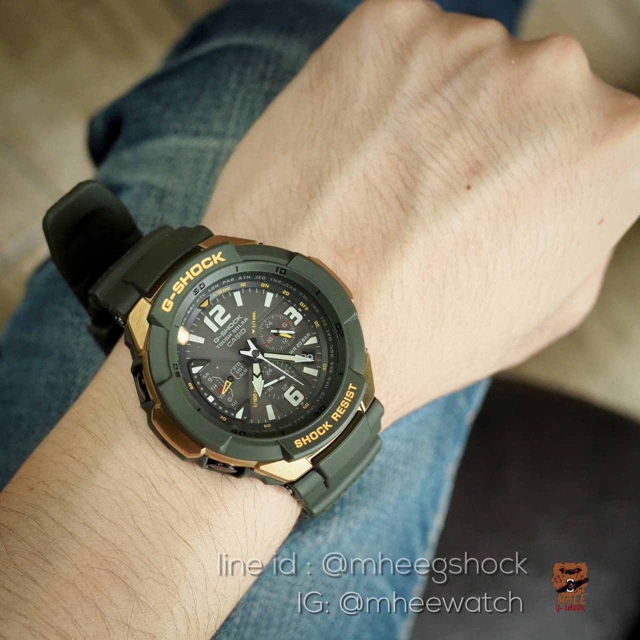G-Shock นักบิน รุ่น G-1200G-1ADR เขียวCamo ของแท้ ประกันศูนย์ CMG