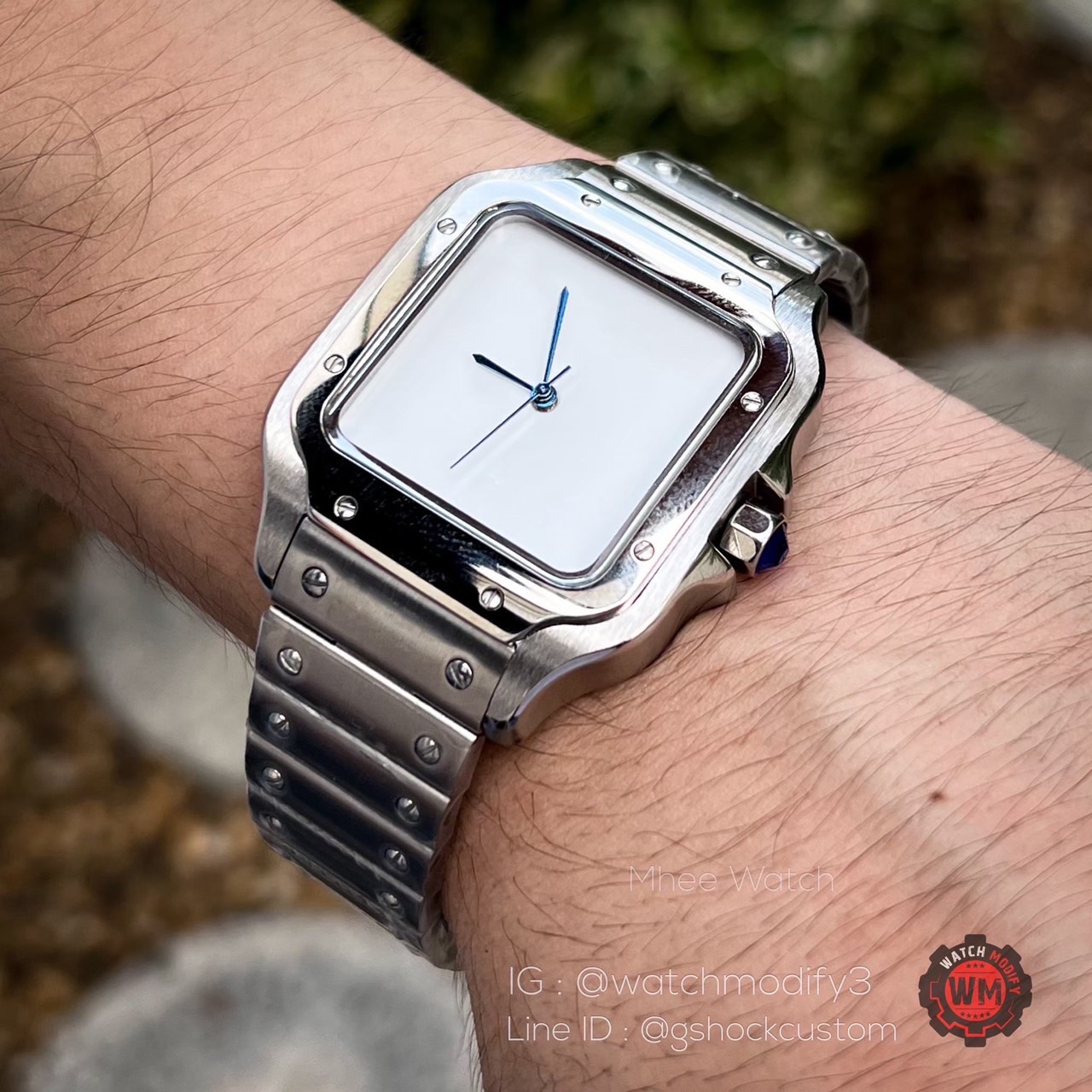 SeikoMod Stainless Steel Cartier Design White Dial XL Size 41MM Automatic Movement