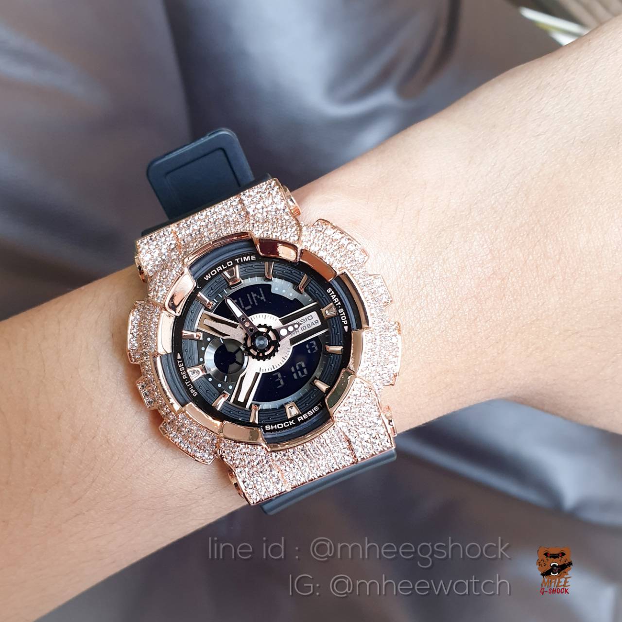 Baby-G กรอบเพชร Black Rosegold