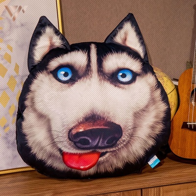 CT057I001 HOMMY หมอนสุนัข 3D หมอนรองคอ เบาะรองนั่ง หมอนตุ๊กตารูปหน้าสุนัข หมอนอิงหน้าสุนัข ตุ๊กตาหมอนจำลองลายสุนัข