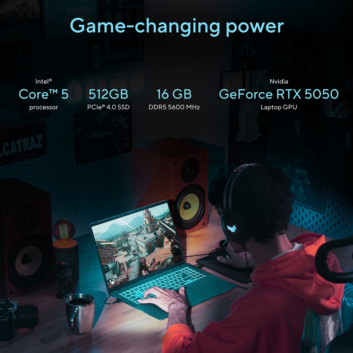 ASUS Gaming V16 V3607VH-RP521W 16 นิ้ว 144 hz. Core 5 210H + RTX 5050 / 16GB