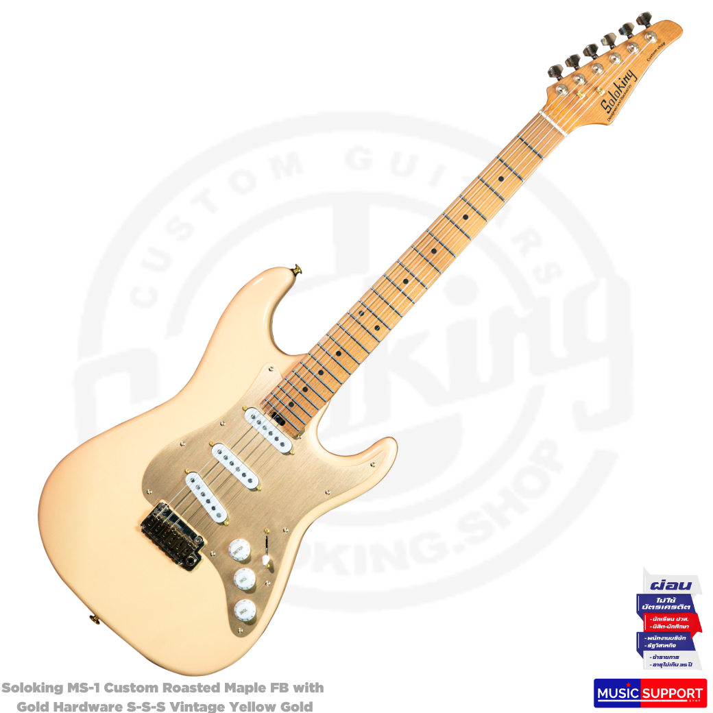Soloking MS-1 Custom Roasted Maple FB with Gold Hardware S-S-S Vintage Yellow Gold