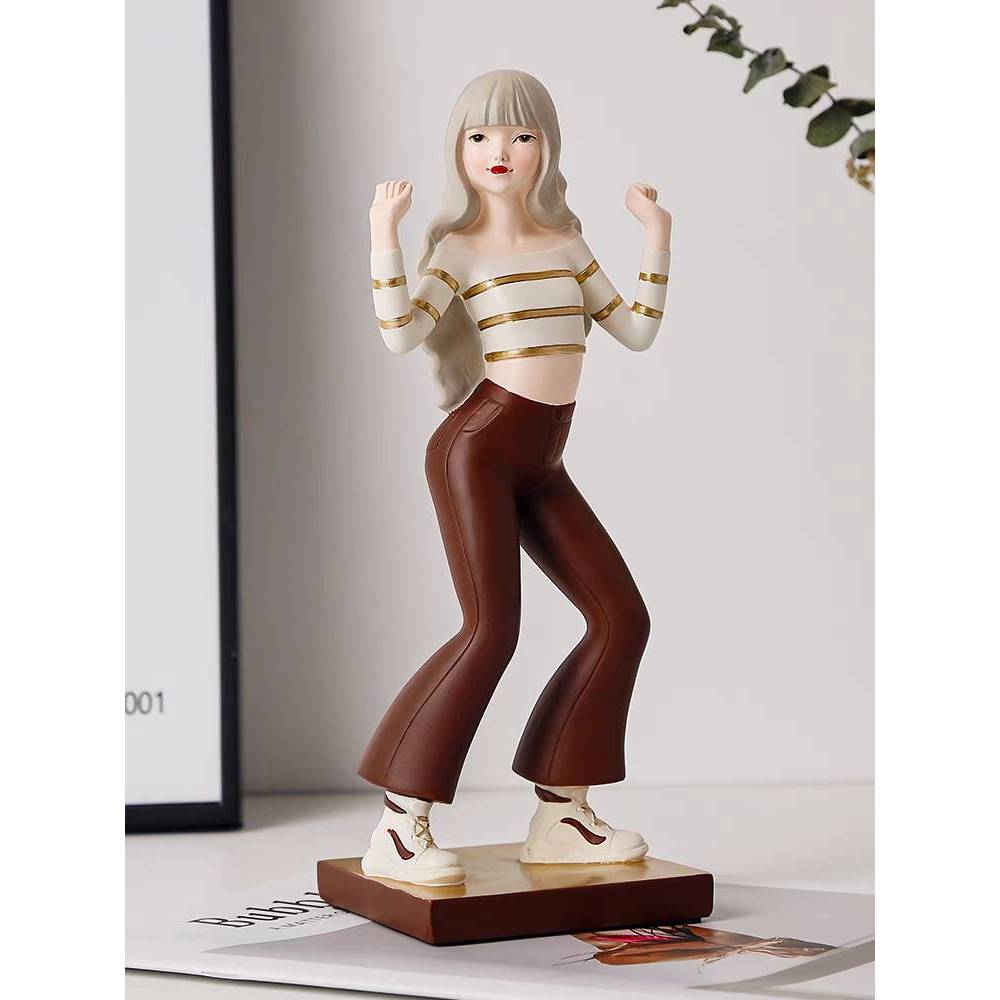 CT187B126 FAMITOSS โมเดล โมเดลผู้หญิง สไตล์นอร์ดิก รูปปั้นแสดงท่าทาง