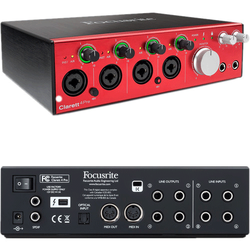 ซาวด์การ์ด Focusrite : Clarett 4 Pre