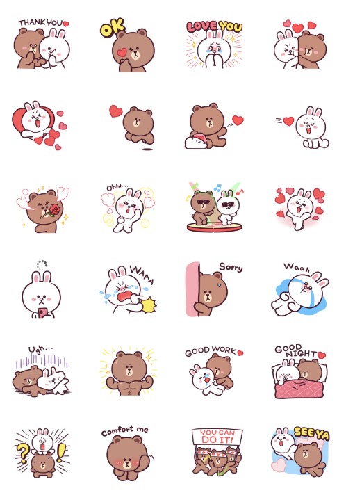 ขายสติกเกอร์ไลน์ LINE FRIENDS พลังแห่งรัก!