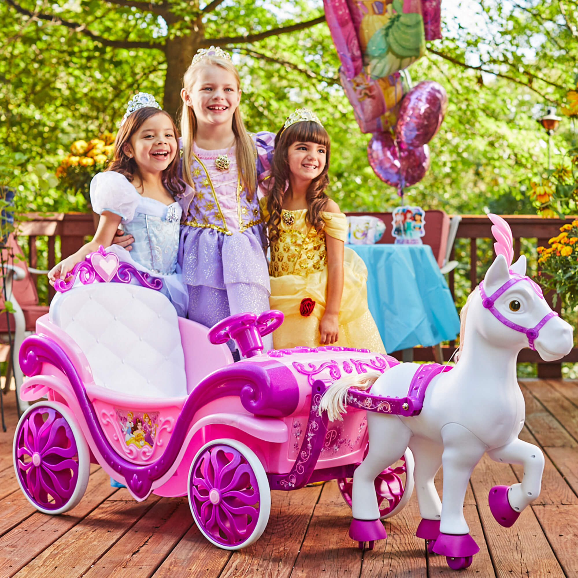 Huffy Disney Princess Royal Horse and Carriage Girls 6V Battery-Powered Ride-On รถแบตเจ้าหญิง