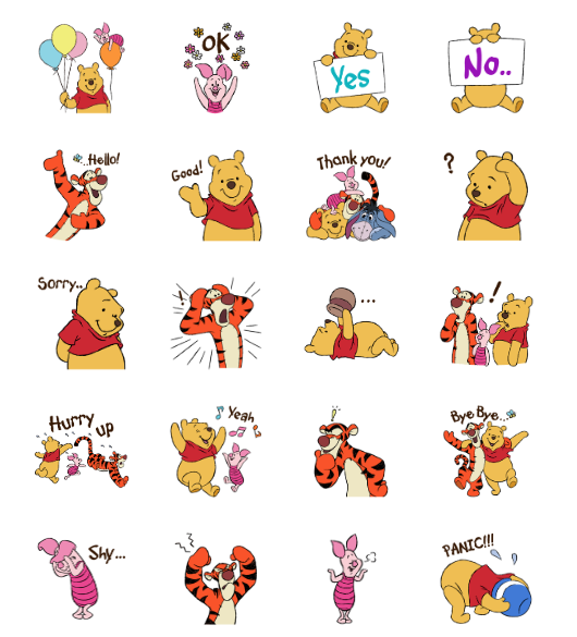 ขายสติกเกอร์ไลน์ หมีพูห์และผองเพื่อน