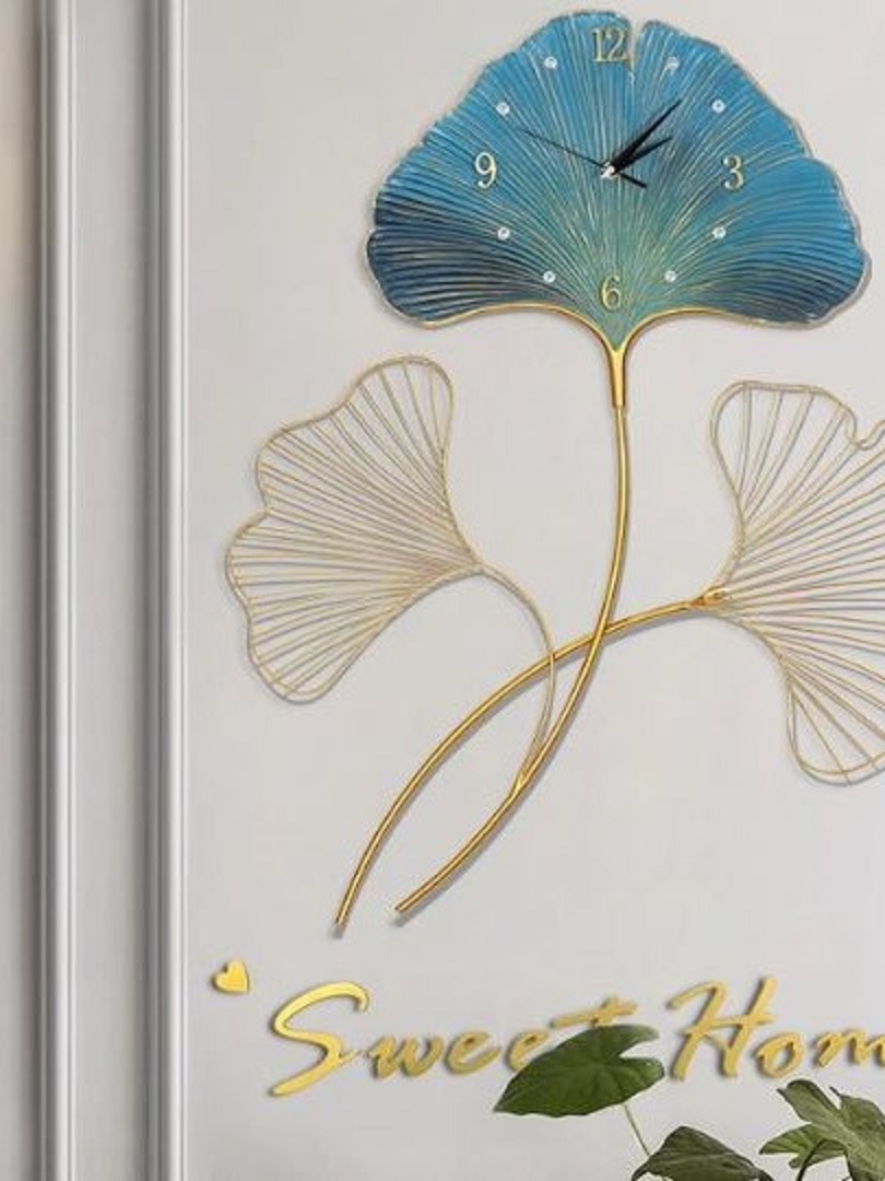 CT222C053 INTERY นาฬิกาใบแป๊ะก๊วย Wall Clock Art นาฬิกาติดผนัง ไฟติดผนัง