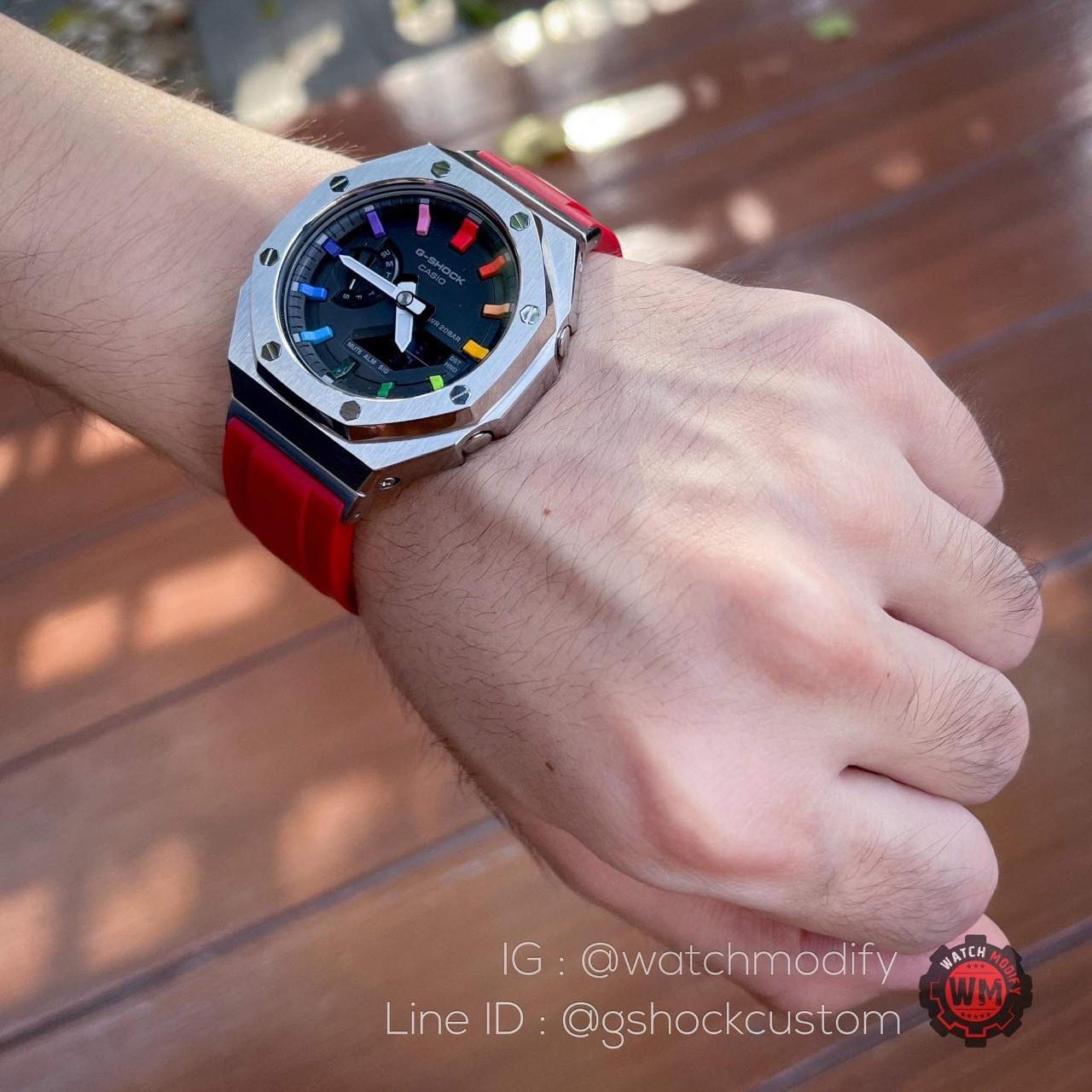 G-SHOCK AP RUBBER RED Stainless RAINBOWเท่มากๆ
