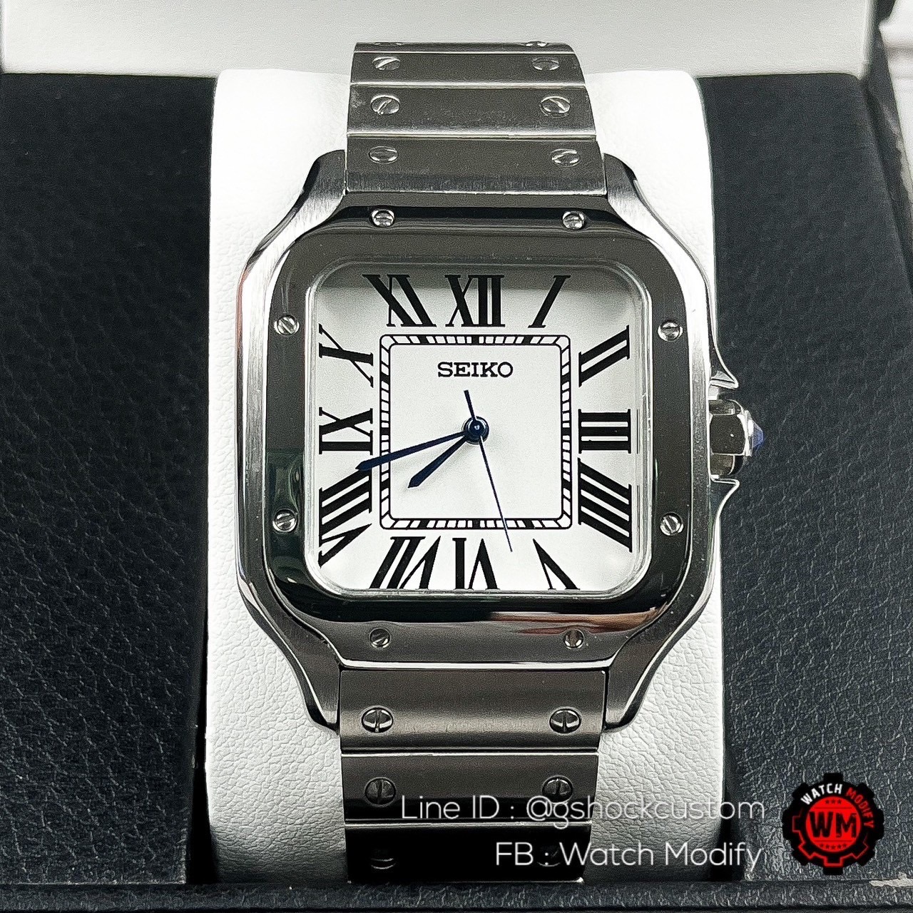 Seiko Mod Santos design Sapphire Glass 41MM Automatic Watch NH35 Movement
