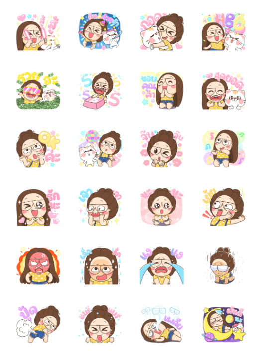 ขายสติกเกอร์ไลน์ ตัวกลม ตอน แชทวิบวับๆ