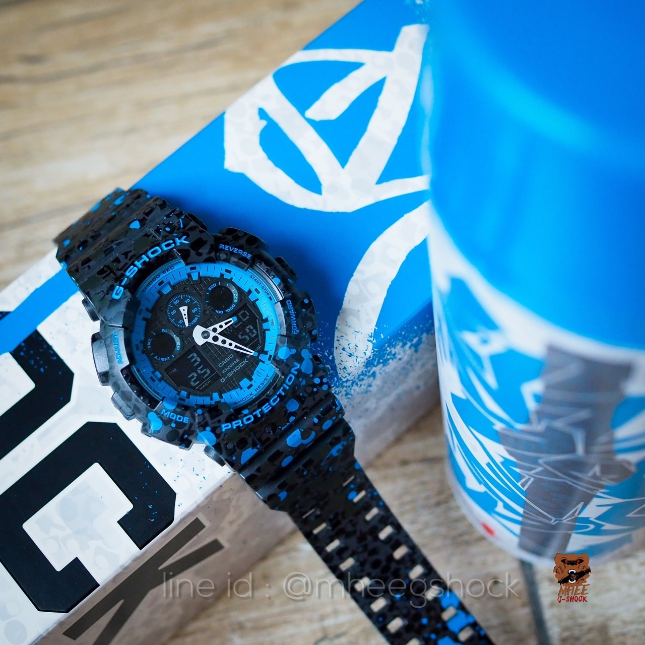 G-Shock x Stash Collaboration Limited Edition รุ่น GA-100ST-2A Blue Splash Full Package ของแท้