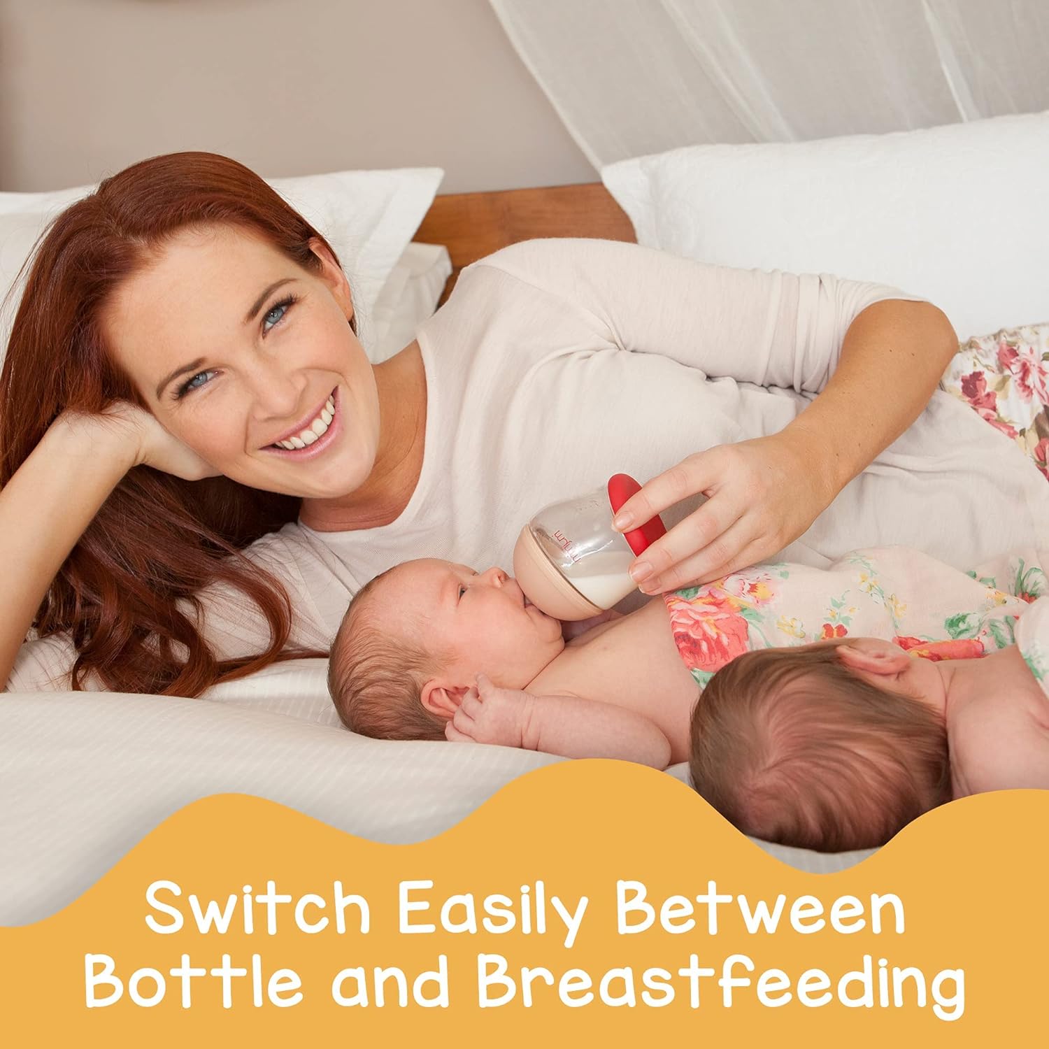 สินค้าพรีออเดอร์ ขวดนมเด็ก mimijumi Baby Bottle ขวดนมดีไซน์เสมือนเต้านมแม่