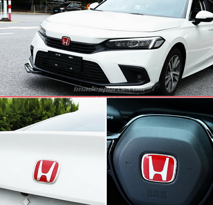Logo Honda Type R สปอร์ตหน้า หลัง และพวงมาลัย (แดง/ดำ/ดำแดง)