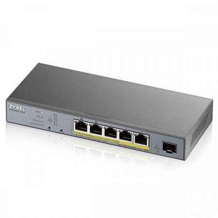 Zyxel GS1350-6HP 5-port GbE Smart Managed PoE Switch with GbE Uplink PoE ports 5 Total PoE budget (watt) 60
