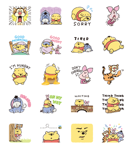 ขายสติกเกอร์ไลน์ วินนี่ เดอะ พูห์ MUCHICORO