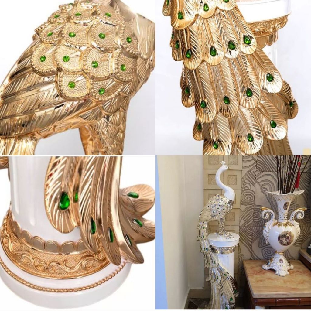 CT215C160 FAMITOSS โมเดลนกยูง นกยูง ตกแต่งห้องนั่งเล่น