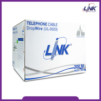 UL-0023 DropWire w/Messenger 19 AWG (0.91mm) 2C cable 200 M./Roll