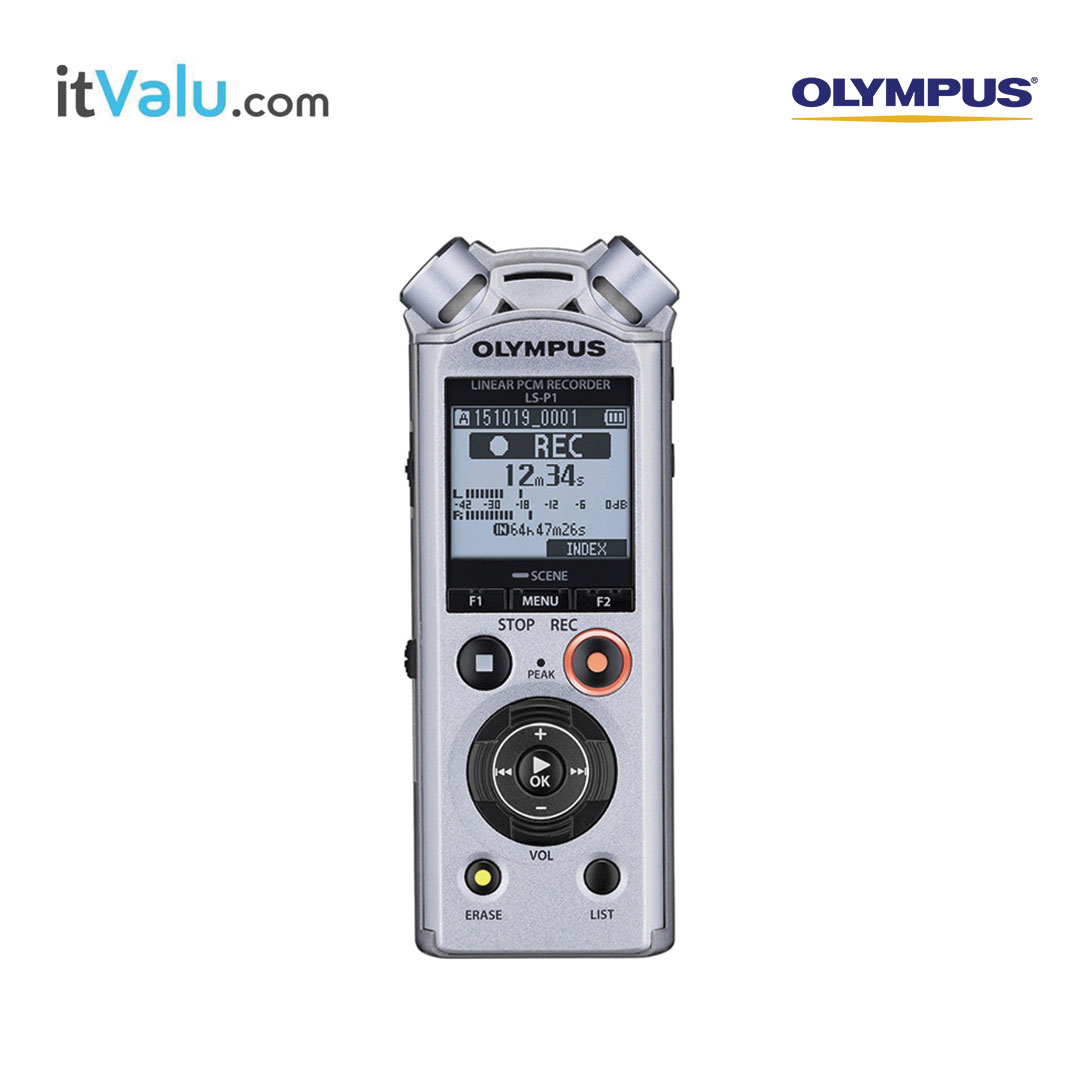 เครื่องบันทึกเสียง olympus รุ่น LS-P1 (ซาวด์) (charge) ความจุ 4 GB ขนาด 108.9 x 39.6 x 14.4 mm