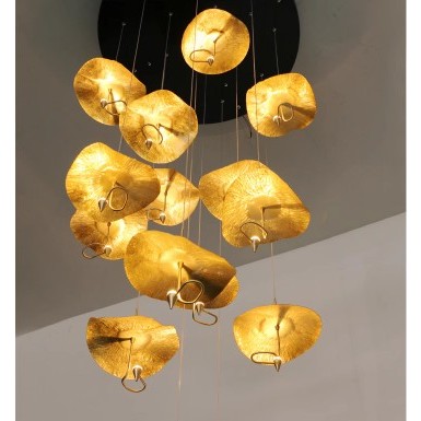 CT200A184 SOTMIA โคมไฟสีทอง โคมไฟระย้าโถงบรรได Chandelier แชนเดอเรียยาว