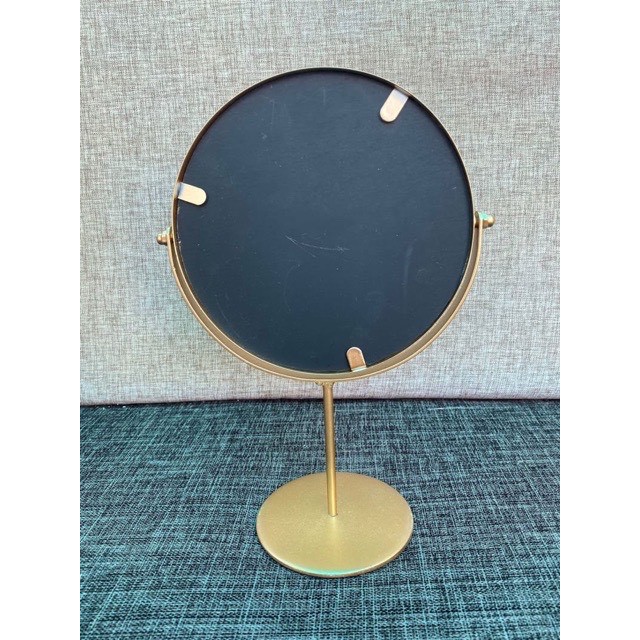 TS061D035 HOMMY กระจกแต่งหน้า กระจกขอบทอง กระจกกลมทองขาตั้งยาว กระจกสีทอง