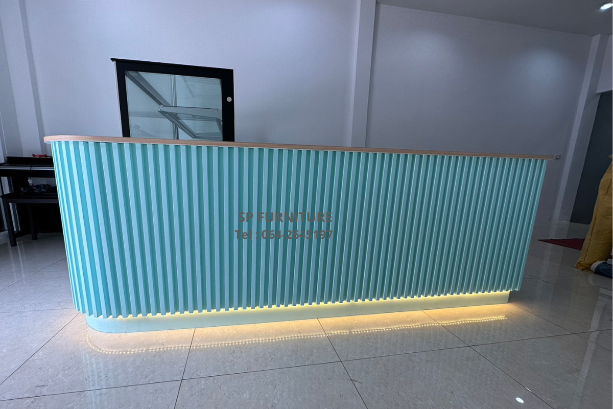 เคาน์เตอร์ร้านเบเกอรี่ เคาน์เตอร์มินิมอล เคาน์เตอร์สีมิ้น