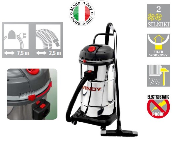 เครื่องดูดฝุ่น 2 มอเตอร์ ขนาด 65 ลิตร รุ่น Windy 265 IF