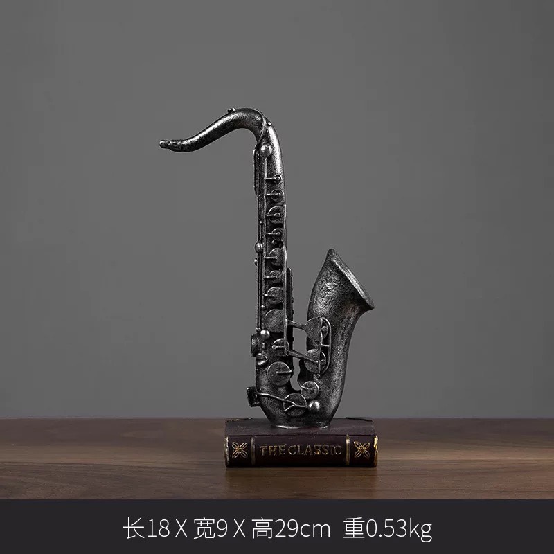 C1009B047 FAMITOSS ของแต่งห้อง ของแต่งร้าน เครื่องดนตรี ตัวโน้ต แซกโซโฟน ไวโอลิน ของตั้งโชว์ ของตั้งโต๊ะ แต่งบ้าน