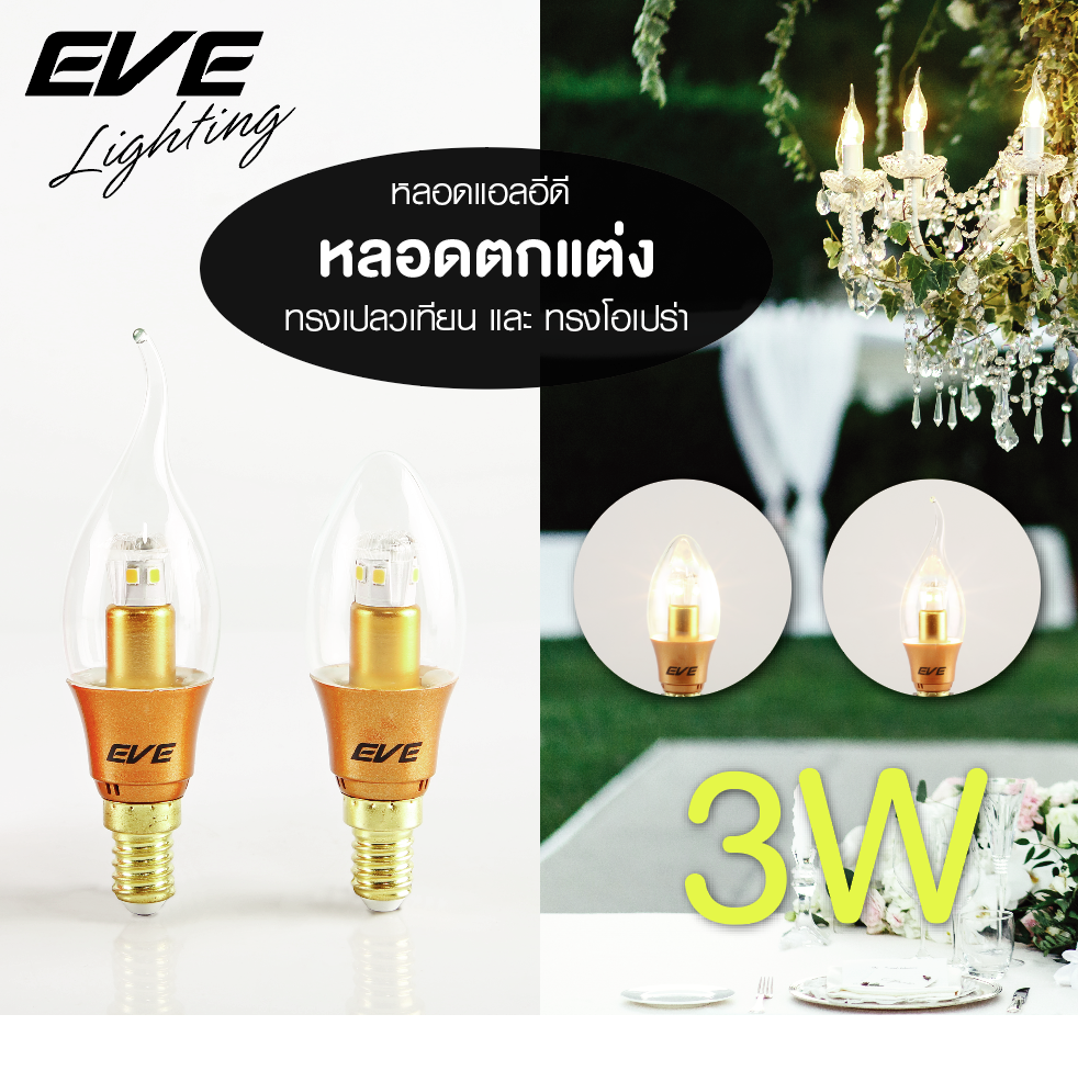 LED Filament Edison E27 หลอดแอลอีดี ฟิลาเมนต์ ทรงเอดิสัน วินเทจ ขนาด 4 วัตต์ แสงวอร์มไวท์ E27