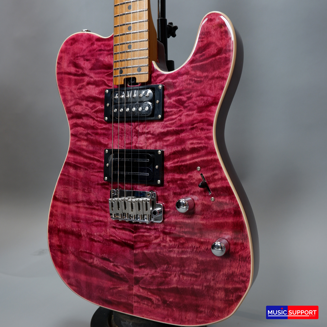 กีตาร์ไฟฟ้า Soloking MT-1 Custom 24 Quilt in Seethru Magenta with Roasted Neck and Rosewood FB