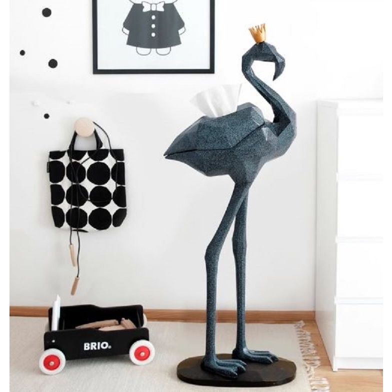 CT194I007 HOMMY ที่ใส่ทิชชู่นก flamingo กล่องกระดาษ ของแต่งห้องนั่งเล่น