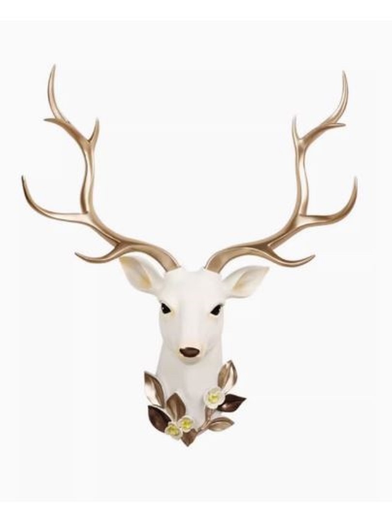 CT222G023 SOSHOKU หัวกวางสีขาวตกแต่งผนัง หัวกวาง ตกแต่งผนัง Nordic