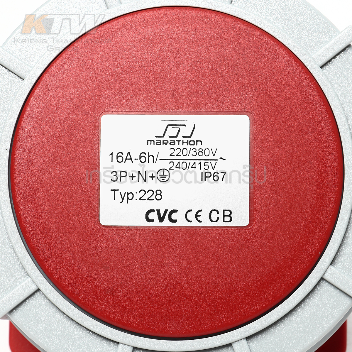 MARATHON ปลั๊กและเต้ารับอุตสาหกรรม เอ็นจิเนียริ่งพลาสติกที่ไม่ลามไฟ แบบ ฝังตรง