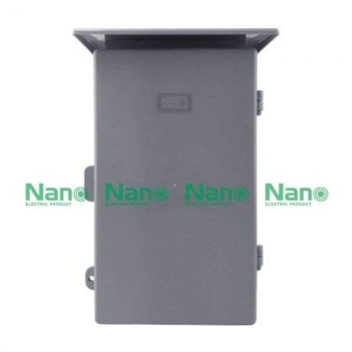 NANO Electric® NANO-101G ตู้กันน้ำพลาสติก มีหลังคา ฝาทึบ ขนาด 8x12.5x6 นิ้ว (209.5x318x151 mm) สีเทา