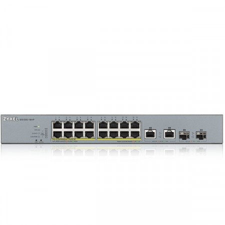 Zyxel GS1350-18HP 18-port 16 POE Smart Managed PoE Switch with GbE Uplink 250 watt 802.3af/at RJ-45/SFP 2